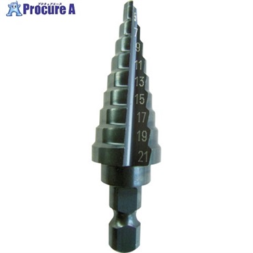TRUSCO ステップドリル 2枚刃黒染め表面処理 5～21mm 段数9 NMS-21A  1本 ▼687-6926