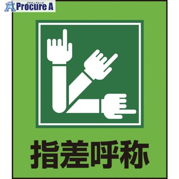 緑十字 イラストステッカー標識 指差呼称 GK-29 120×100mm 5枚組 PET 099029  1組 ▼814-9197