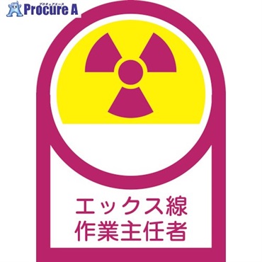 緑十字 ヘルメット用ステッカー エックス線作業主任者 HL-62 35×25mm 10枚組 233062  1組 ▼815-1409