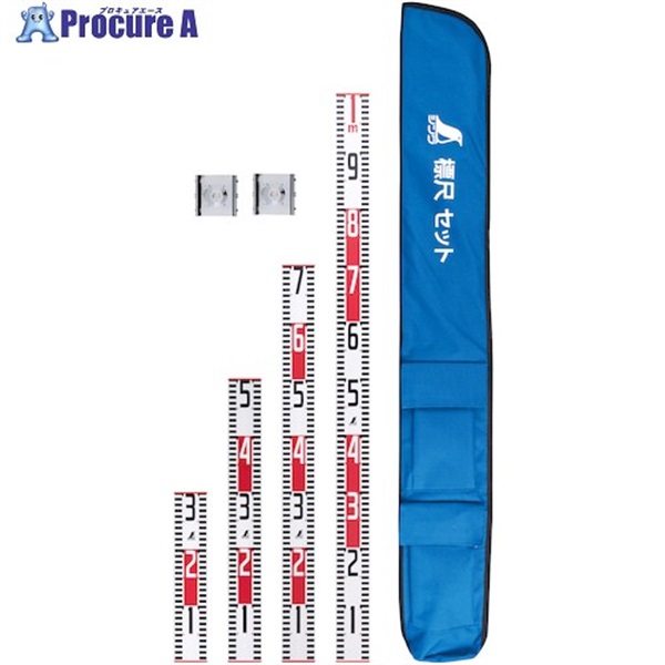 シンワ 標尺 アルミ製 30cm～1m 巾60mm 4点セット クロス金具付 76929  1本 ▼557-4618