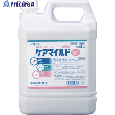 アルボース 泡ハンドソープ ケアマイルド せっけんの香り 4kg 14320  1本 ▼408-9662