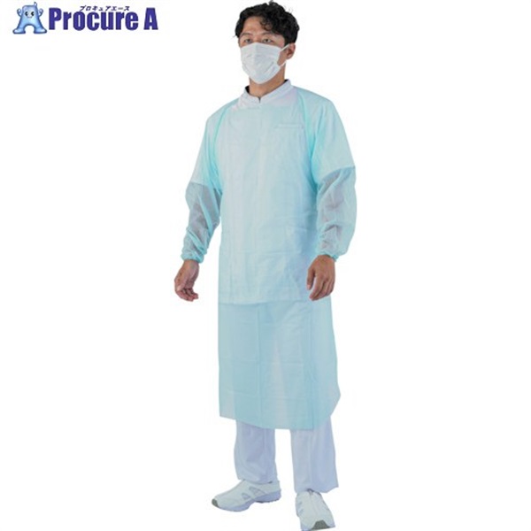 IRL プラスチックガウン ゴム袖 個包装 SHG-002  1箱 ▼580-1323