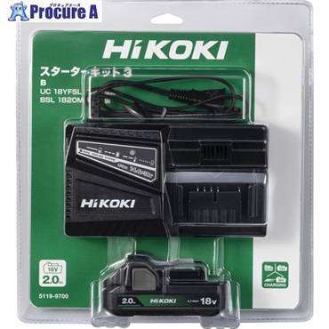 HiKOKI 充電器UC18YFSL(B)スターターキット3 UC18YFSL(B)  1台 ▼645-8276