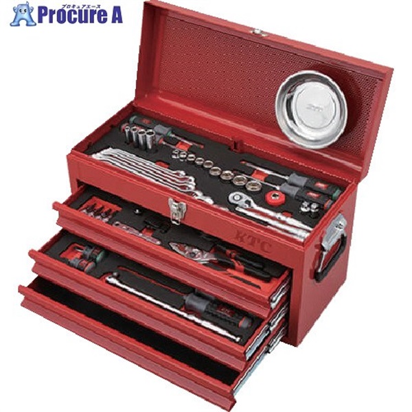KTC 工具セット チェストタイプ 66点 レッド SK3662XR  1S ▼705-1279
