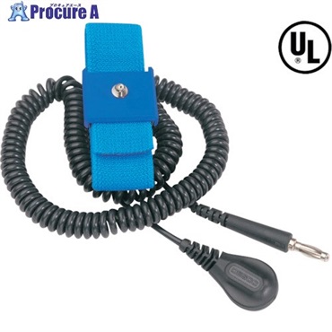 DESCO 布製リストストラップ 長さ調整機能付き コード長さ1.83m 09070  1個 ▼828-7059