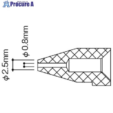 白光 はんだ除去器用交換パーツ ノズル 内径0.8mm 適合機種FR-300 N50B-03  1本 ▼868-8333