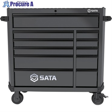 SATA 6段11引き出しローラーキャビネット 黒 ST95114G-B  1台 ◇▼679-3513