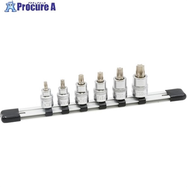TONE ショートトルクスソケットセット 強力タイプ・ホルダー付 6点セット HTX306S  1S ▼717-0574