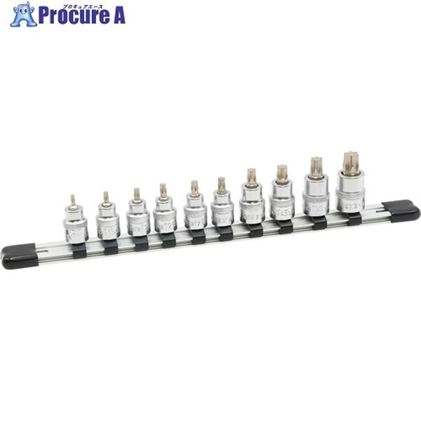 TONE ショートトルクスソケットセット 強力タイプ・ホルダー付 10点セット HTX310S  1S ▼717-0575