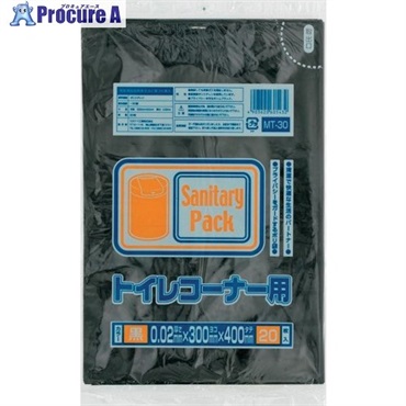 ワタナベ ポリ袋 トイレコーナー用 黒(20枚入) MT-30  1袋 ▼379-5417