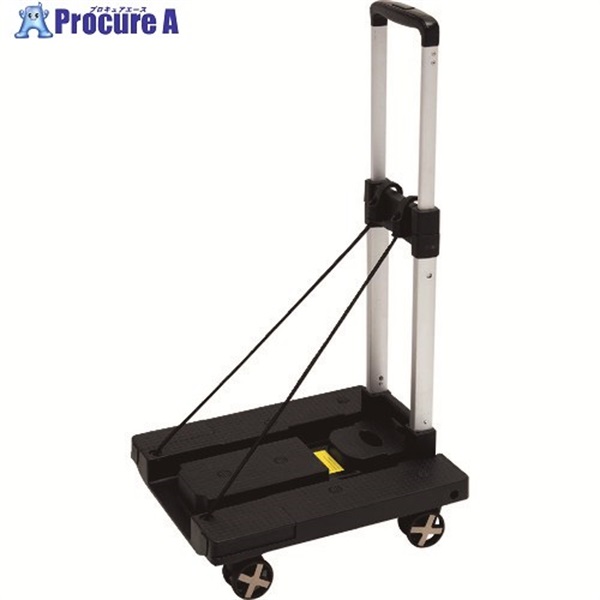 サンケー 折り畳み式キャリー台車 耐荷重50kg CC-50-BK  BK  1台 ▼392-2676