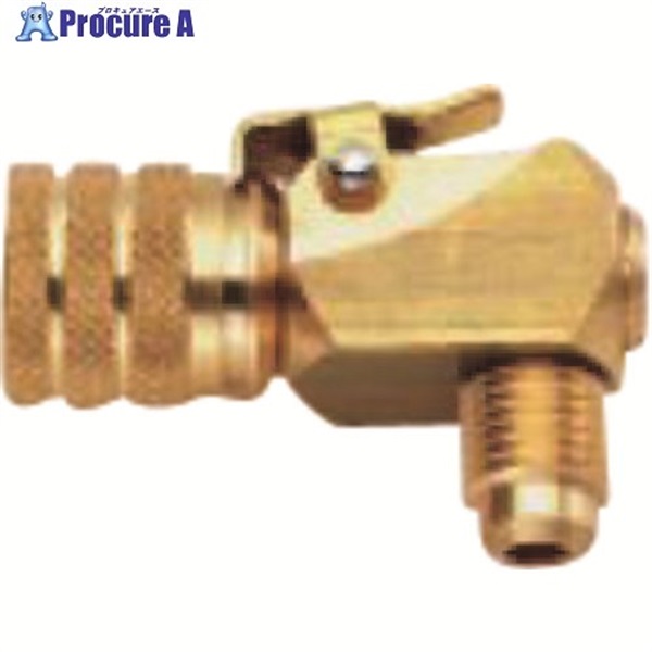タスコ 1/4″ストップバルブ付ワンタッチコネクタ TA220JB-2  1個 ▼143-2272