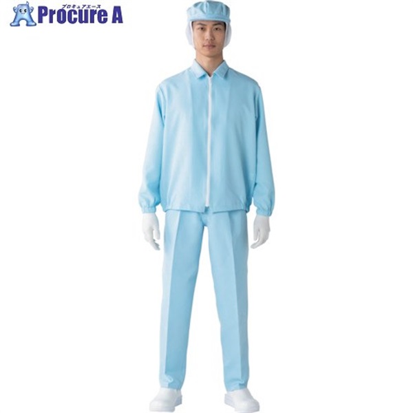 TriApex クリーンスーツ男子上衣 JB256A ブルー M JB256A-02-M  1枚 ▼351-6789