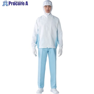 TriApex クリーンスーツ男子上衣 JA250A ホワイト/ブルー L JA250A-12-L  1枚 ▼390-4884