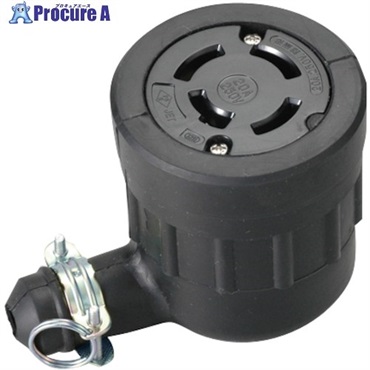 明工 接地3P 20A L形引掛ゴムコネクターボデー MH2668  1個 ▼414-6990