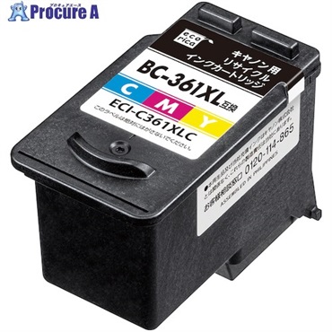 ecorica BC-361XL 互換リサイクルインクカートリッジ カラー ECI-C361XLC  1個 ▼572-5058