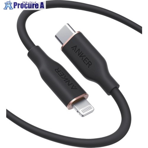 Anker PowerLine III Flow USB-C ＆ ライトニング ケーブル 1.8m ミッドナイトブラック A8663N11  1本 ▼635-6485
