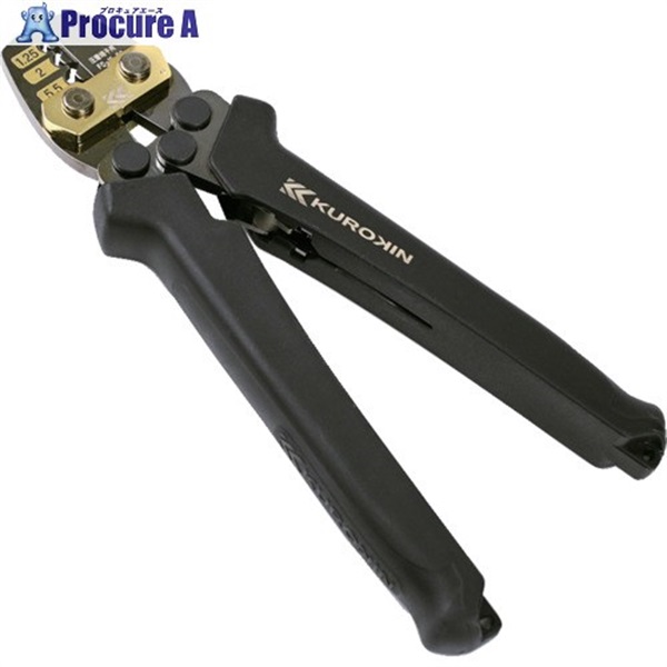 フジ矢 圧着工具(裸端子・裸スリーブ用・黒金) FC-15-BG  1丁 ▼713-1261