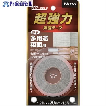 ニトムズ 超強力両面テープ 多用途粗面用(厚手)20×1.5 TT0037  1巻 ▼716-2398