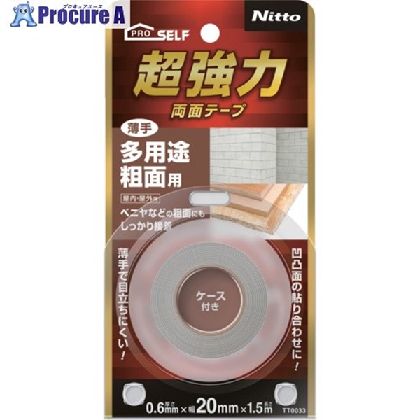 ニトムズ 超強力両面テープ 多用途粗面用(薄手)20×1.5 TT0033  1巻 ▼716-2417