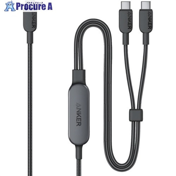 Anker USBケーブル USB-C ＆ USB-C ケーブル (2-in-1， 140W) 1.8m ブラック A8895N12  1本 ▼718-6040