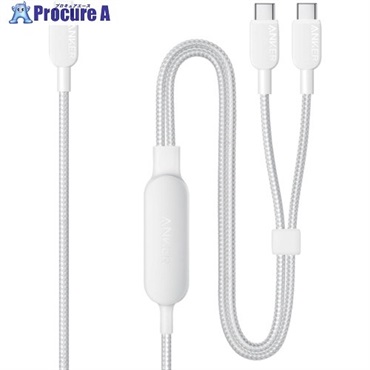 Anker USBケーブル USB-C ＆ USB-C ケーブル (2-in-1， 140W) 1.8m ホワイト A8895N22  1本 ▼718-6042
