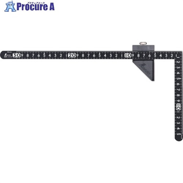 シンワ 曲尺 小型 30X15CM 表裏同目 ストッパー付き サンデーカーペンダー 12442  1本 ▼688-9467