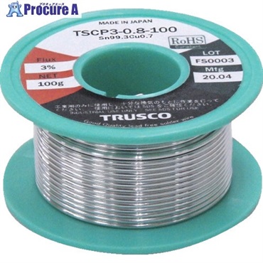 TRUSCO 【期限切れ間近品】 低コスト鉛フリーはんだ(やに入り) 100G0.6 TSCP3-0.6-100OTSUTOME  10巻 ▼735-4203