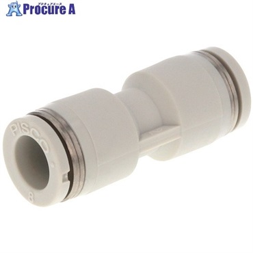 PISCO チューブフィッティング ユニオンストレート チューブ外径:8mm ライトグレー仕様 PU8W  1個 ▼469-5645