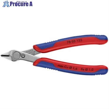 KNIPEX エレクトロニクス スーパーニッパー(SB店頭展示パッケージ仕様) 7803-125SB  1丁 ▼246-0149
