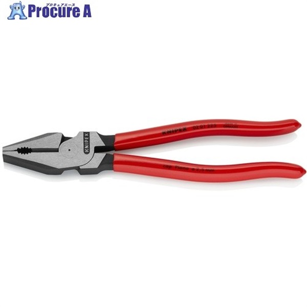 KNIPEX 強力型ペンチ プラスチックハンドル 225mm (SB店頭展示パッケージ仕様) 0201-225SB  1丁 ▼246-0156