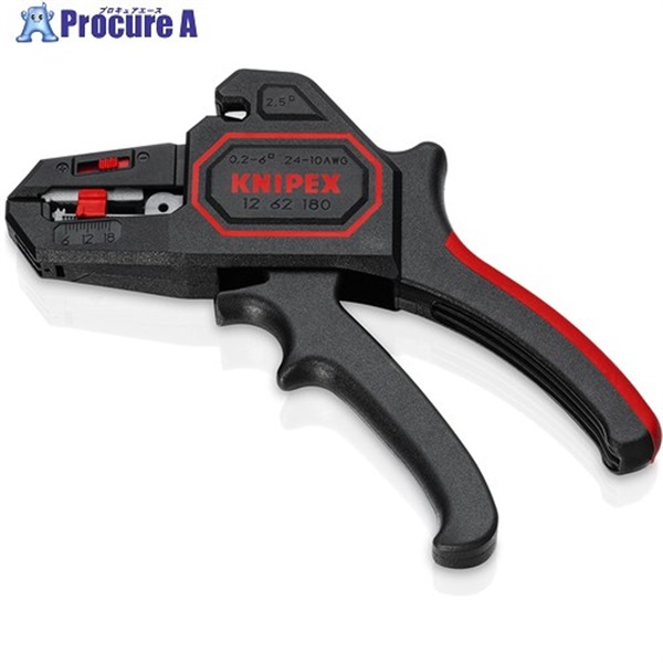 KNIPEX 1262-180SB 自動ワイヤーストリッパー 0.2-6.0 1262-180SB  1丁 ▼246-0157