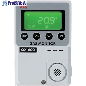 理研 簡易定置型酸素濃度計 OX-600(0-25vol％)一体型 AC100V仕様 OX600C-AC100V  1台 ▼259-0092