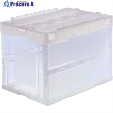 TRUSCO オリコン 折りたたみコンテナ60L スライドロックフタ付 透明 CRSC60N-TM  1個 ▼691-5815