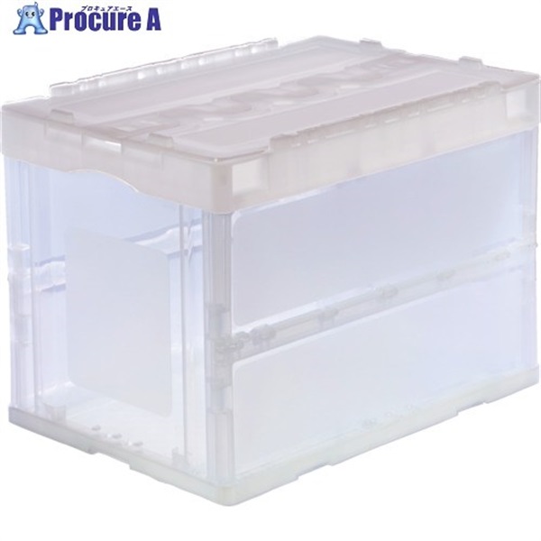 TRUSCO オリコン 折りたたみコンテナ60L スライドロックフタ付 透明 CRSC60N-TM  1個 ▼691-5815