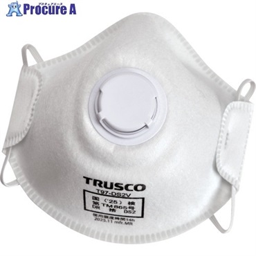 TRUSCO 高密着 使い捨て式防じんマスク DS2 排気弁つき(10枚入) T97-DS2V  1箱 ▼706-2189