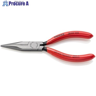 KNIPEX ロングノーズプライヤー 半丸 プラスチックハンドル 140mm(SB展示販売パッケージ仕様) 3021-140SB  1丁 ▼713-3849