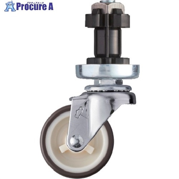 ハンマー パイプ差込み旋回式ウレタン車輪(ナイロンホイール)50mm φ38用 4202EN-UR50  1個 ▼814-3096