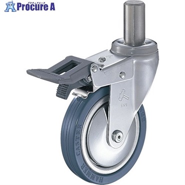 ハンマー 差込み旋回式ゴム車輪 75mm トータルロック 915EK-PR75  1個 ▼814-3374