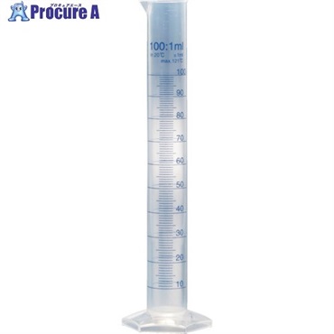 TRUSCO メスシリンダー 100ml 青目盛付 PP製 MS100-A  1個 ▼723-8295
