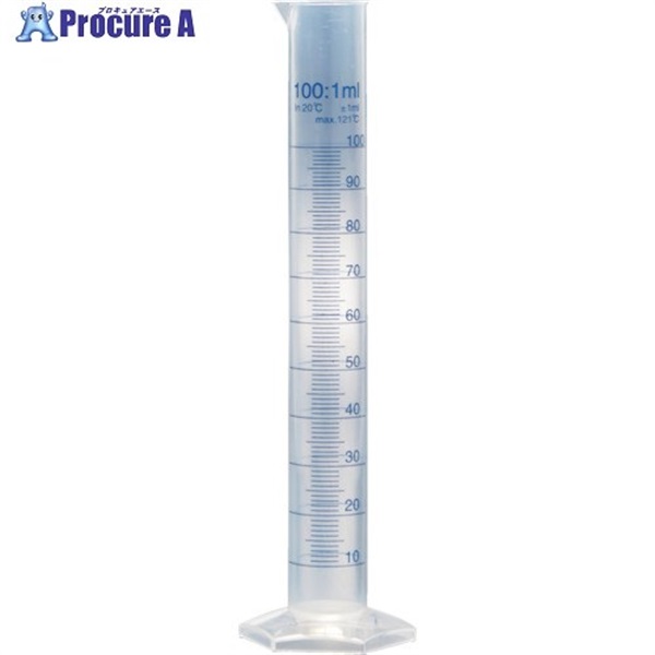 TRUSCO メスシリンダー 100ml 青目盛付 PP製 MS100-A  1個 ▼723-8295