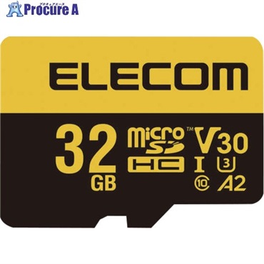 ELECOM 【一時受注停止】 MicroSDHCカード 高耐久 ビデオスピードクラスV30対応 UHS-I U3 32GB MF-HMS032GU13V3  1枚 ▼666-3023