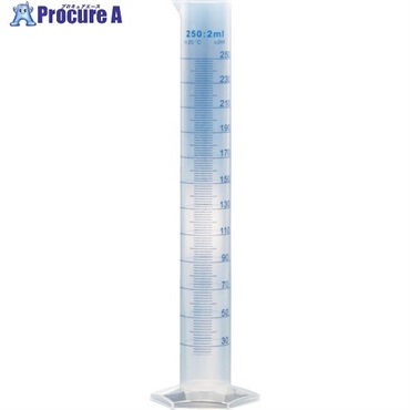 TRUSCO メスシリンダー 250ml 青目盛付 PP製 MS250-A  1本 ▼723-8297