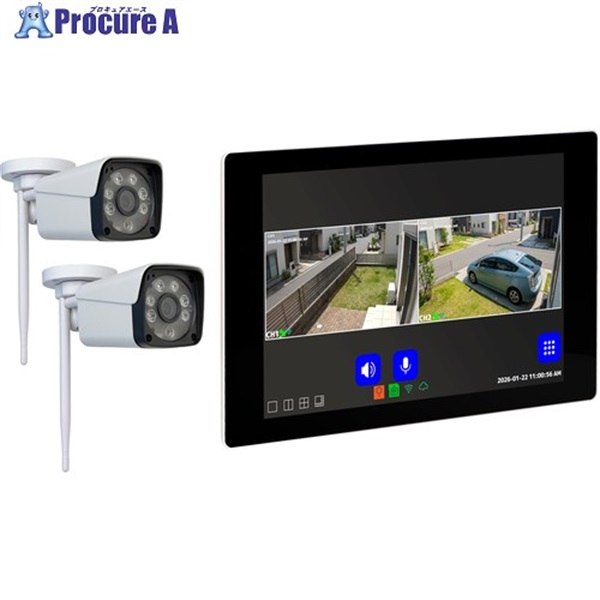 GENTOS G-i Camera 屋外用取付型ネットワークカメラ モニターセット NCIG-4810A  1個 ▼735-3811