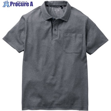 G.G. 7325-51 半袖ポロシャツ(胸ポケット付き) ダークグレー L 7325-51-35-L  1着 ▼674-8646