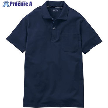 G.G. 7325-51 半袖ポロシャツ(胸ポケット付き) ネイビー L 7325-51-1-L  1着 ▼675-0224