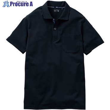 G.G. 7325-51 半袖ポロシャツ(胸ポケット付き) ブラック L 7325-51-4-L  1着 ▼675-1778