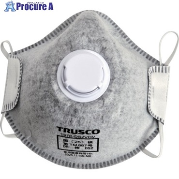 TRUSCO 高密着 使い捨て式防じんマスク DS2 活性炭層 排気弁つき(10枚入) T97K-DS2VOV  1箱 ▼702-0863