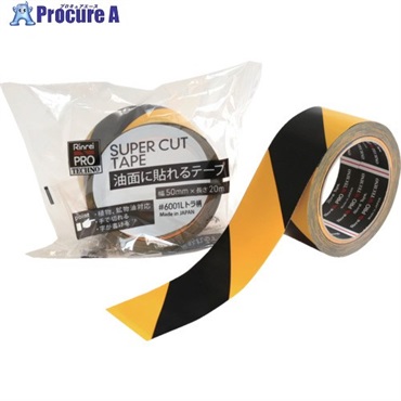 リンレイテープ 油面に貼れるテープ 6001L 50mm×20m トラ柄 6001L-50X20-T  1巻 ▼704-4527