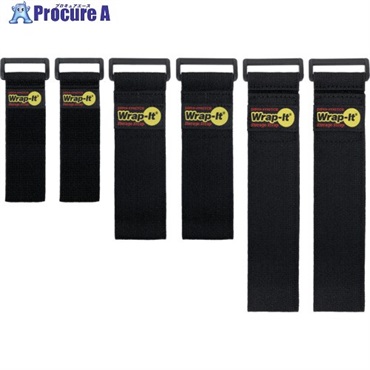 WrapーIt 配線コード用収納ストラップ 9/12/18インチ 黒 706-928B  1S ▼708-6507